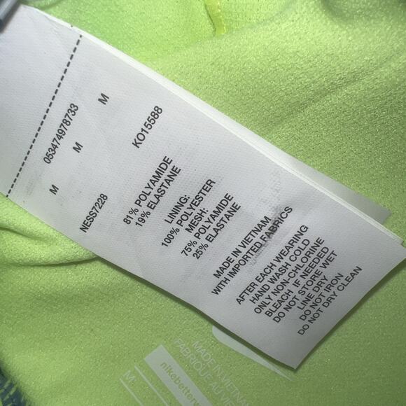 Nike Swim Top NESS57228 Size M Blue Volt Neon Yellow Bikini Sport Bra NWT - Picture 12 of 14